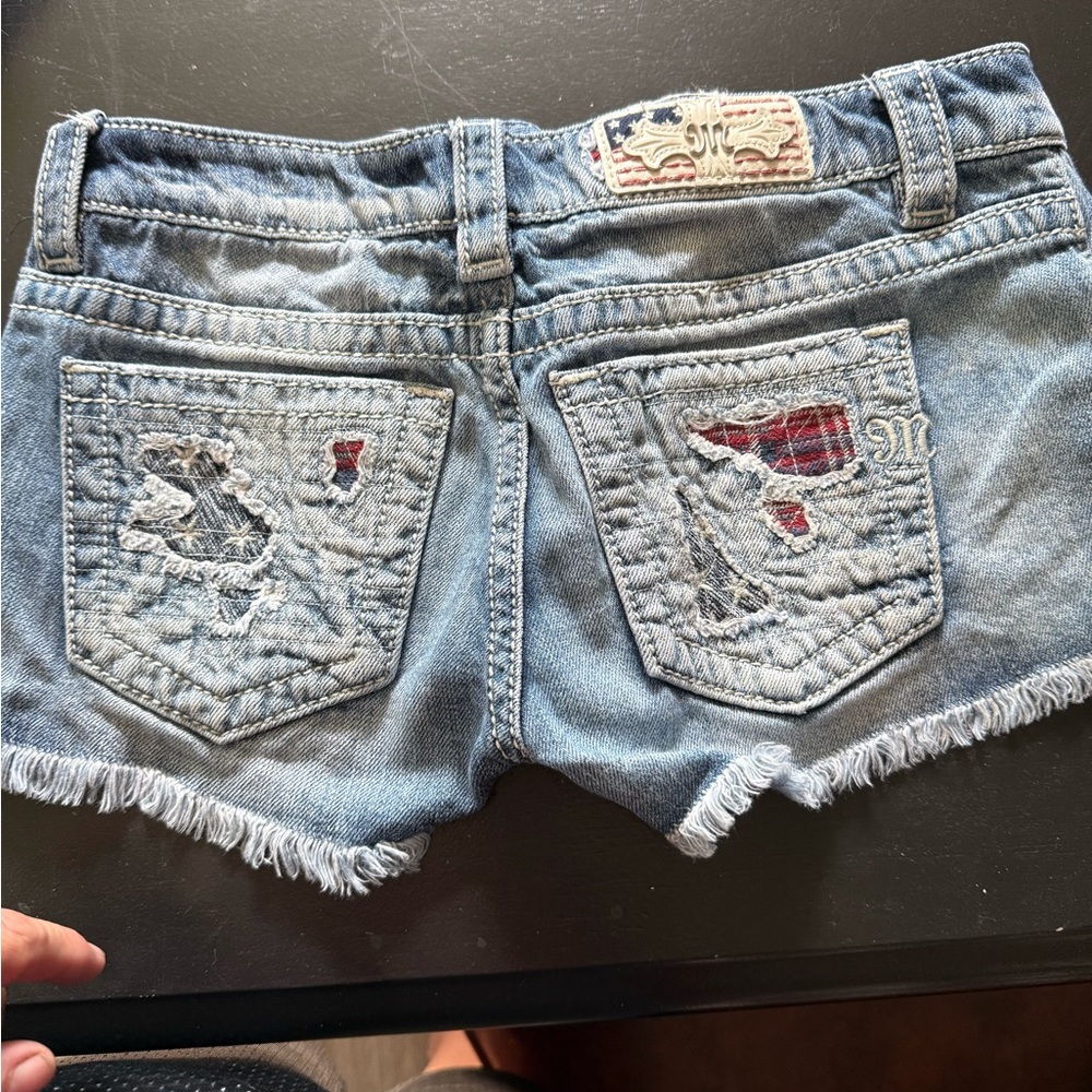 Miss Me Light Blue Jean Shorts with Distressed Pockets